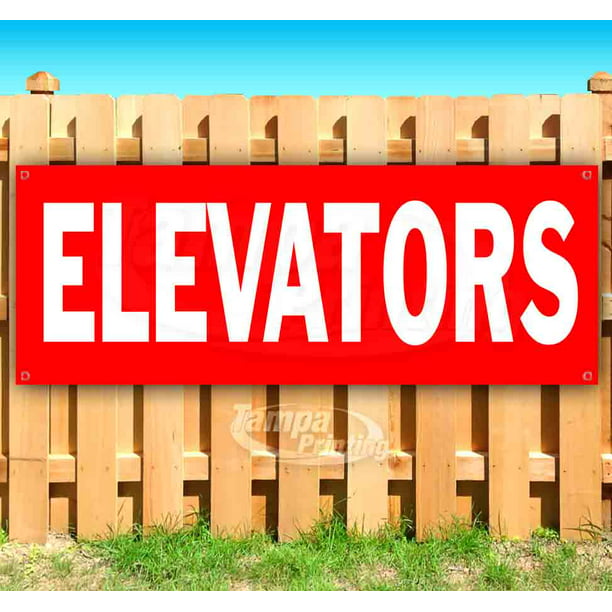 Elevators 13 oz Heavy Duty Vinyl Banner Sign with Metal Grommets Store New Many Sizes Available Advertising Flag, 